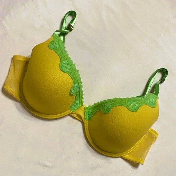 Victoria’s Secret Plunge Padded Mesh & Lace Push-up Underwire Bra 36B - Picture 10 of 17